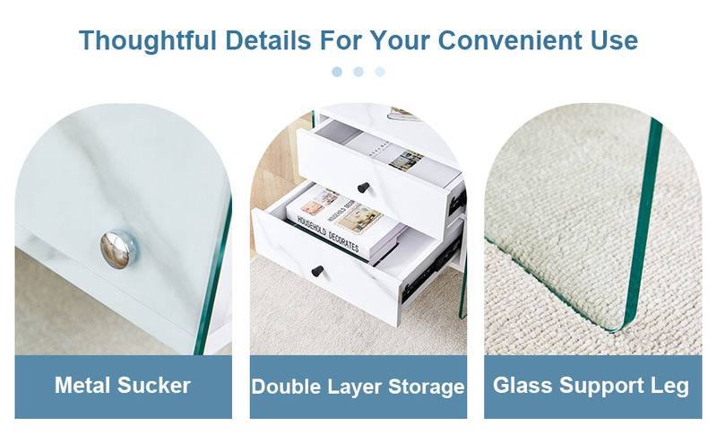 Chic Glass-Top Nightstand