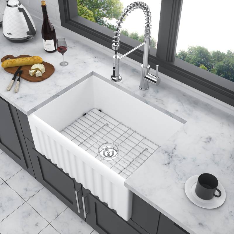 Charming White Farmhouse Kitchen Sink
