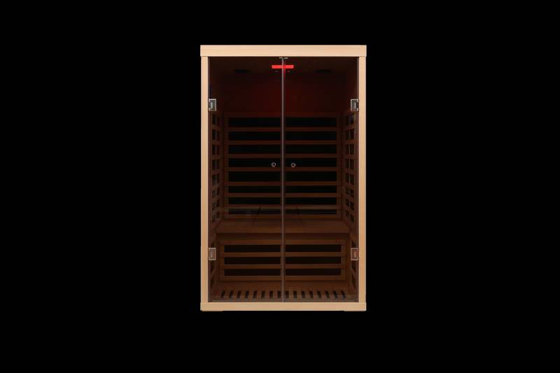 Cozy Glass Hemlock Sauna for Two