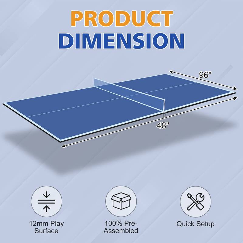 Blue Foldable Ping Pong Table Top for Indoor Fun