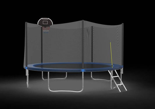 Jump & Score Trampoline with Safety Net and Basketball Hoop