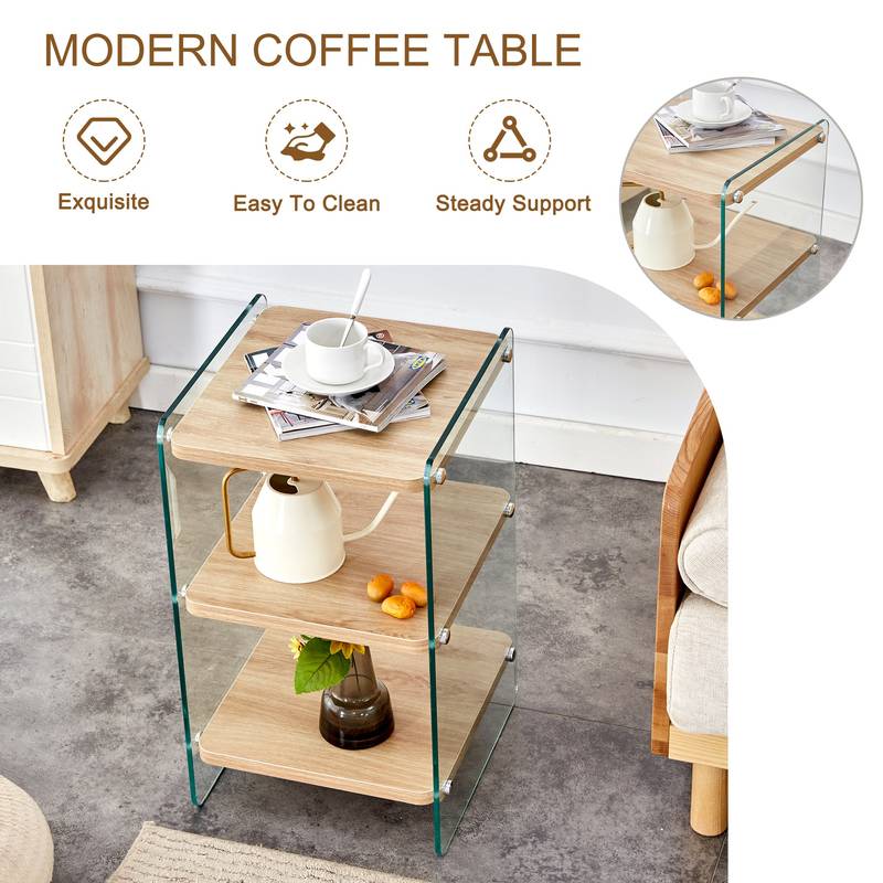 Stylish Trio Storage Nightstand