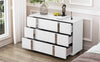 Chic White Mirror Dresser with Metal Handles