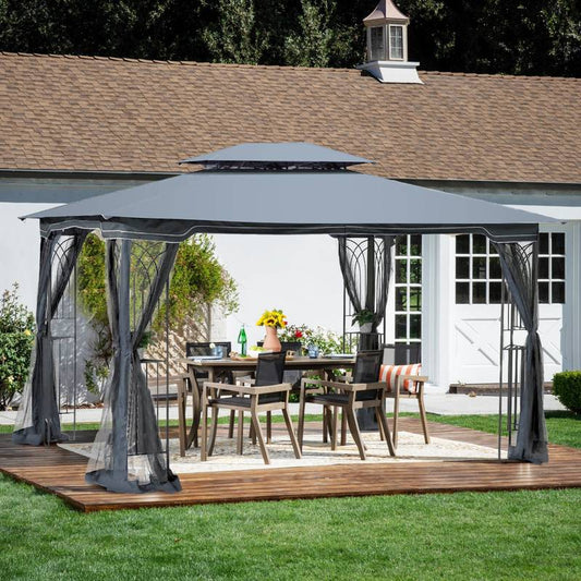 Sunny Escape Gazebo: Ventilated Canopy with Mosquito Protection