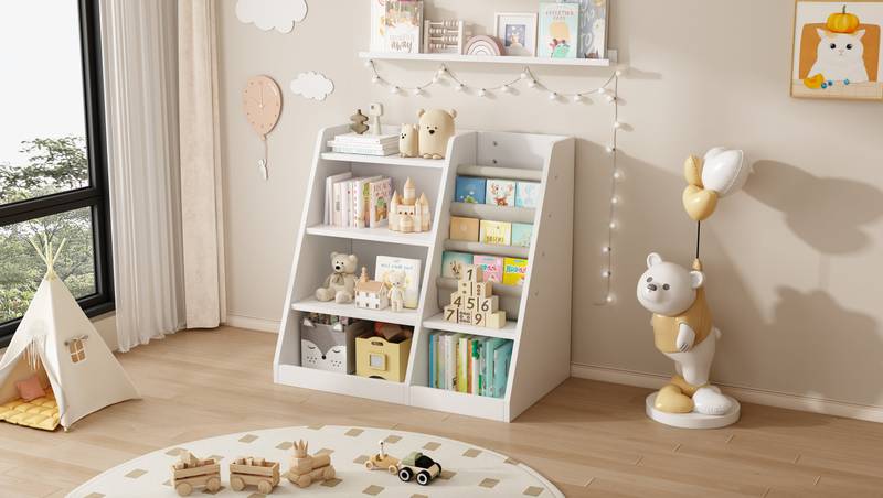 Cozy Kids Book Nook Storage Shelf