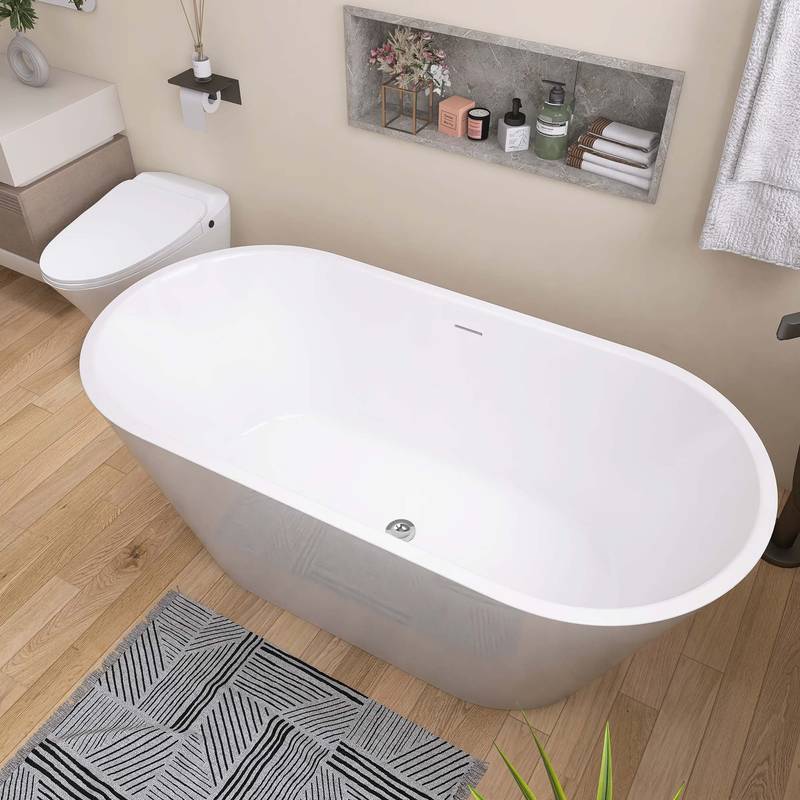Luxurious Oval Soaking Tub with Modern Features