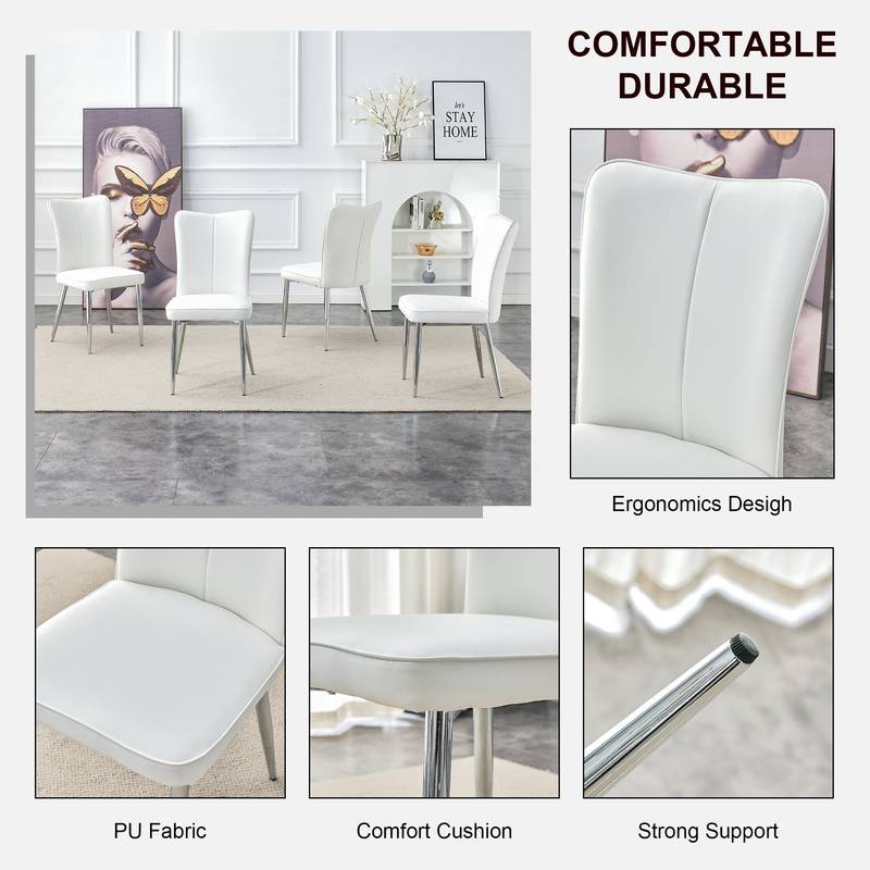 Chic White Dining Chair Set