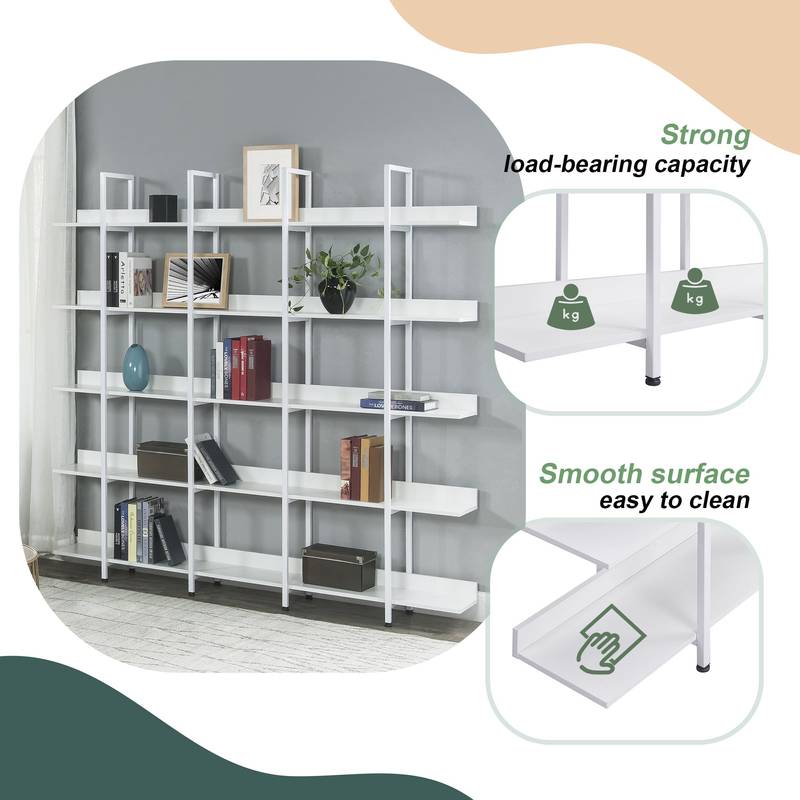 Vintage Industrial 5-Tier Bookshelf