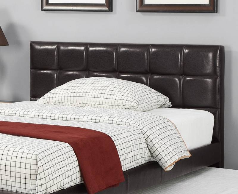 Espresso Twin Trundle Bed with Upholstered Headboard
