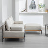 Cozy L-Shaped Sectional Sofa with Ottoman - Plush Beige Comfort for Your Living Room