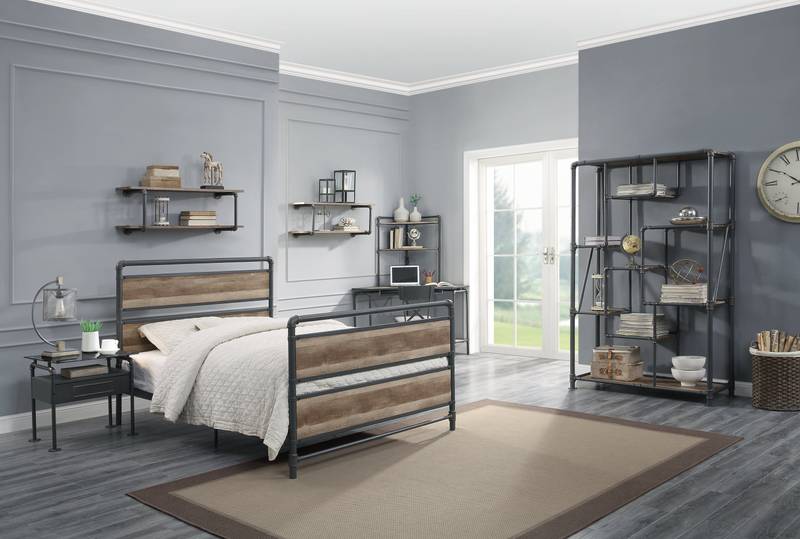 Sandy Gray Glass Nightstand