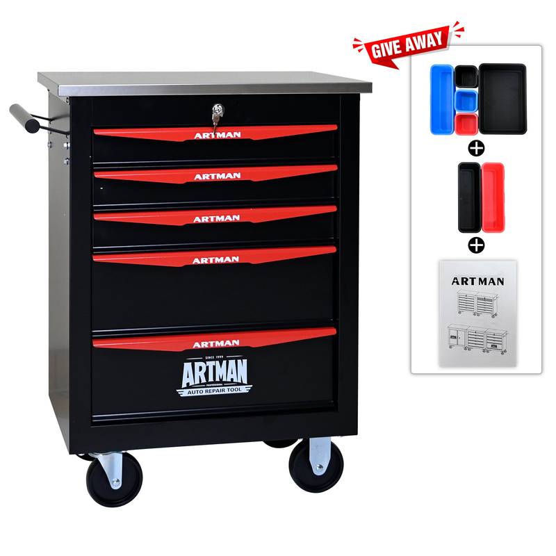 Rolling Tool Cart with Stainless Steel Top – Smart Storage for Garage & Workshop