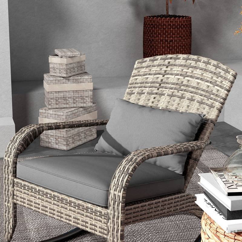 Cozy Wicker Rocking Chair for Outdoor Relaxation