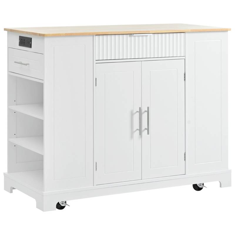 Chic Kitchen Island with Hidden Trash & Storage Solutions