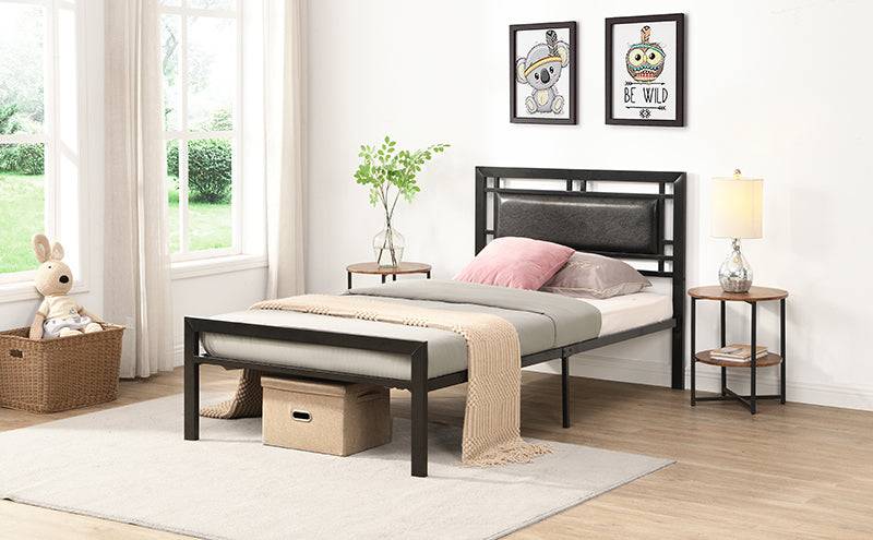 Sleek Black Twin Metal Bed Frame