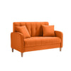 Chic Velvet Loveseat - Perfect for Small Spaces, Cozy & Stylish in Orange