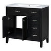 Sleek Black Bathroom Vanity with Sink and Storage