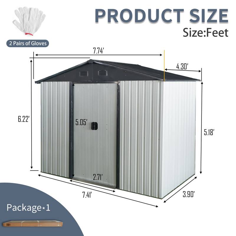 Sleek Outdoor Metal Storage Shed for Backyard Bliss