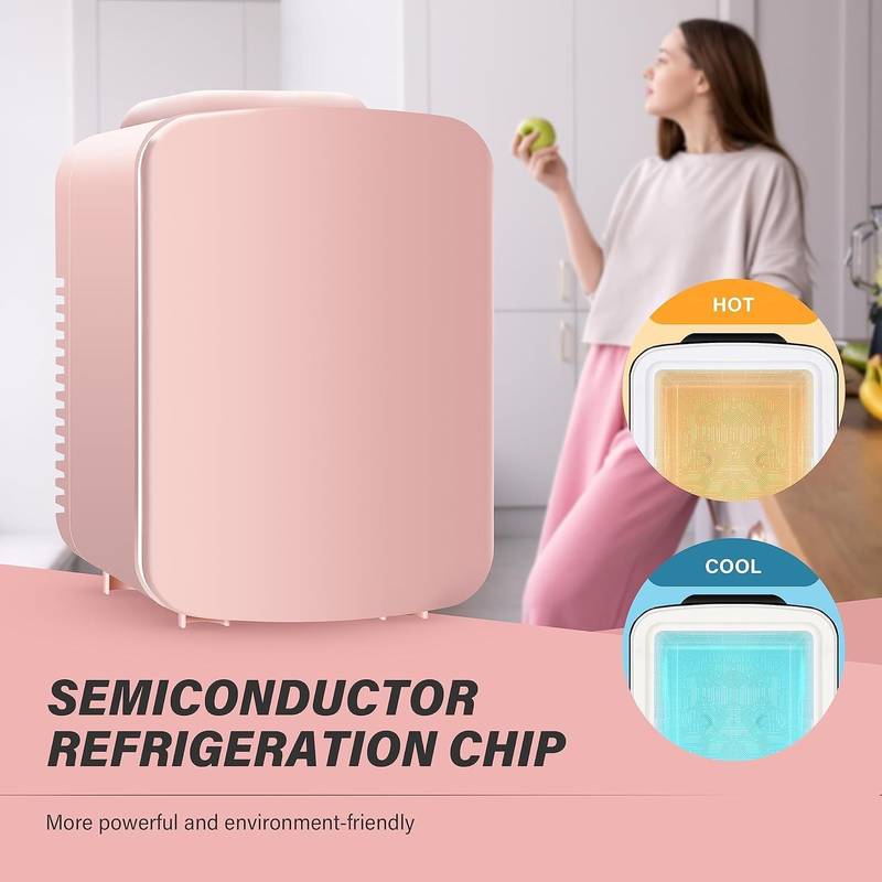 Chic Pink Mini Fridge – Cool & Warm Your Essentials!
