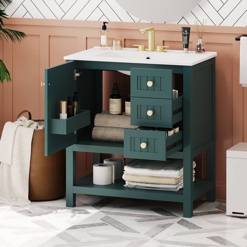 Chic Bathroom Vanity with Ceramic Sink