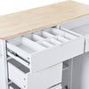 Stylish Kitchen Cart with Wood Top & Easy-Glide Drawers