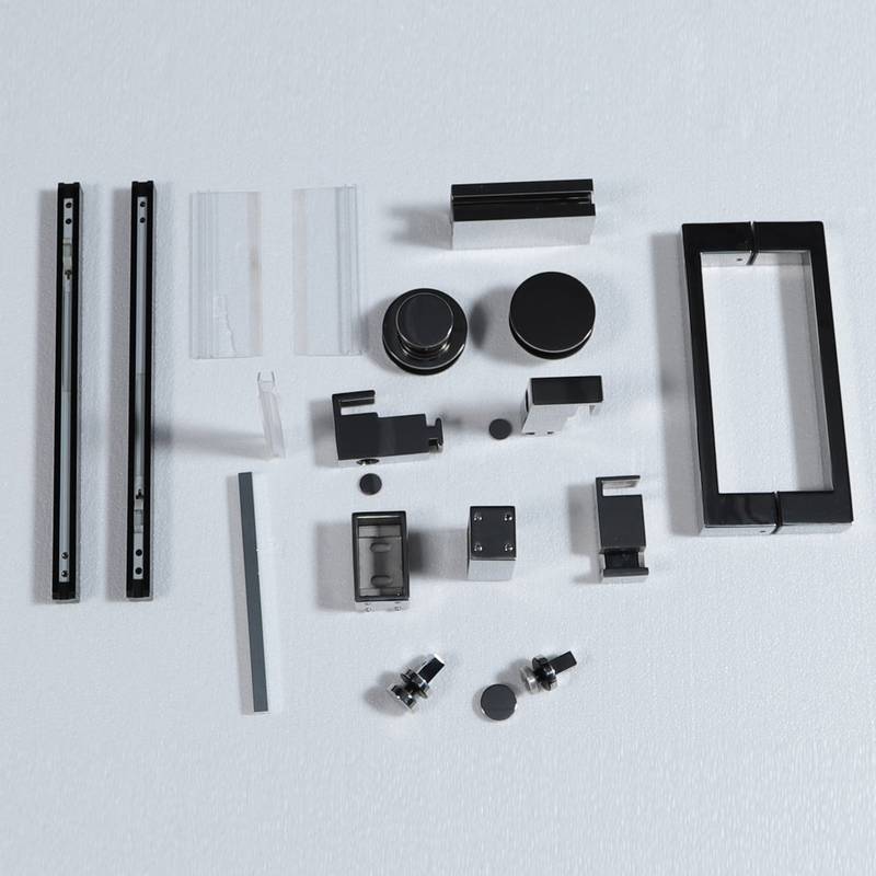 Sleek Matte Black Sliding Shower Door with Soft-Close Tempered Glass
