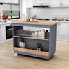 Cozy Kitchen Rolling Island with Storage & Wine Rack