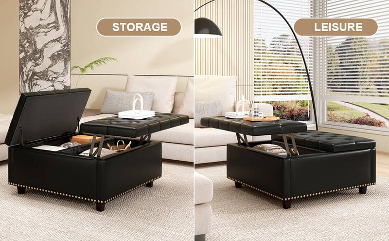 Chic Storage Ottoman with Stylish Footrest