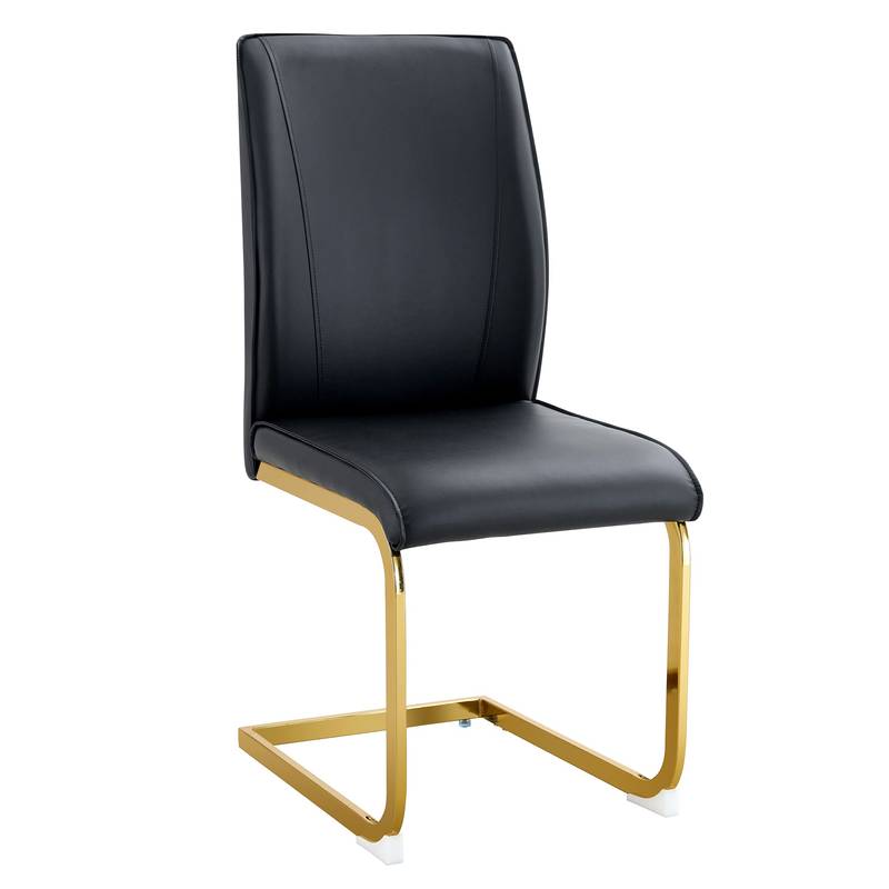 Chic Arch Dining Chairs - Set of 2 in Black with Gold Legs