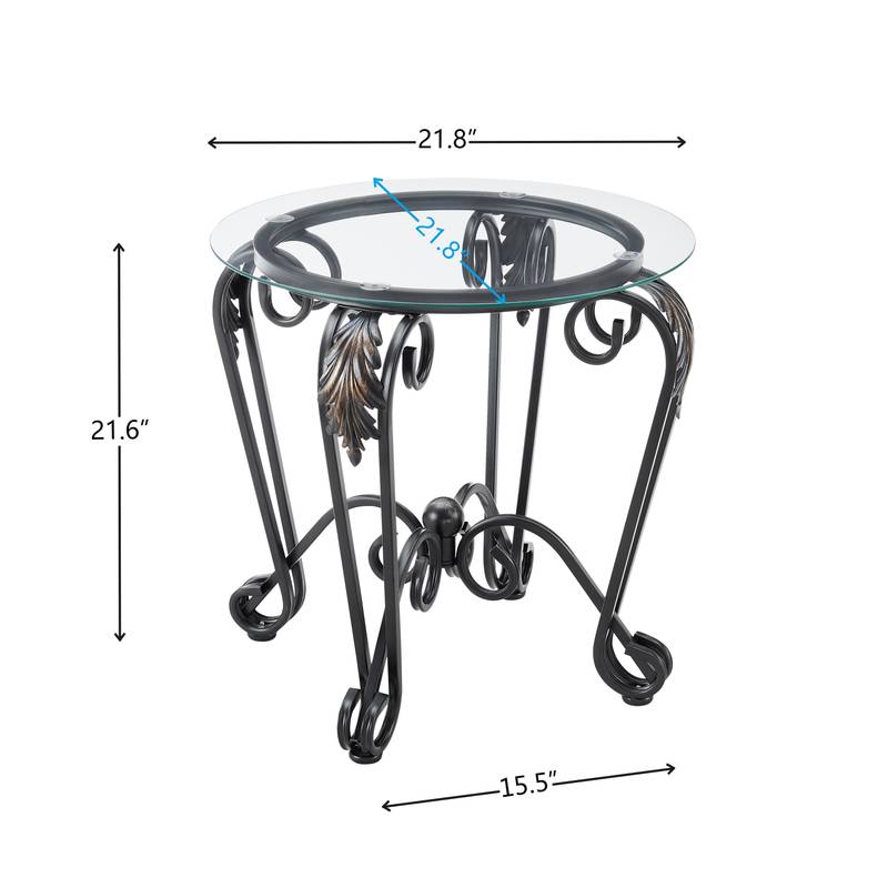 Rustic Chic Glass Coffee Table Trio