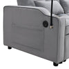 Chic Velvet Convertible Loveseat with Pullout Bed & Reclining Backrest