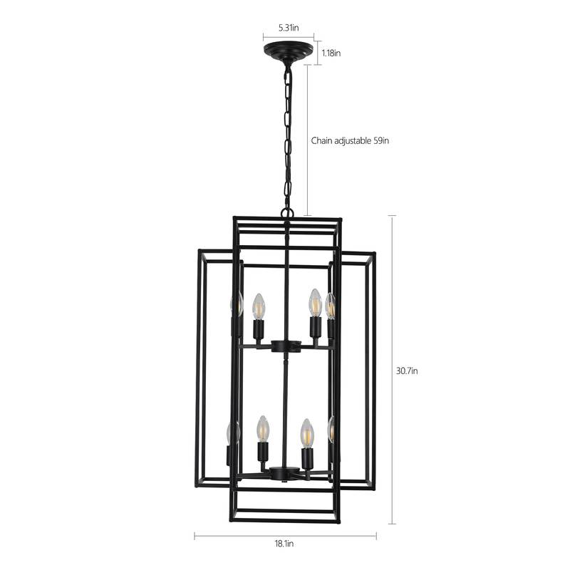 Chic Black Lantern Pendant Chandelier