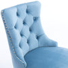 Chic Velvet Barstools with Tufted Detail - Set of Two (Light Blue)
