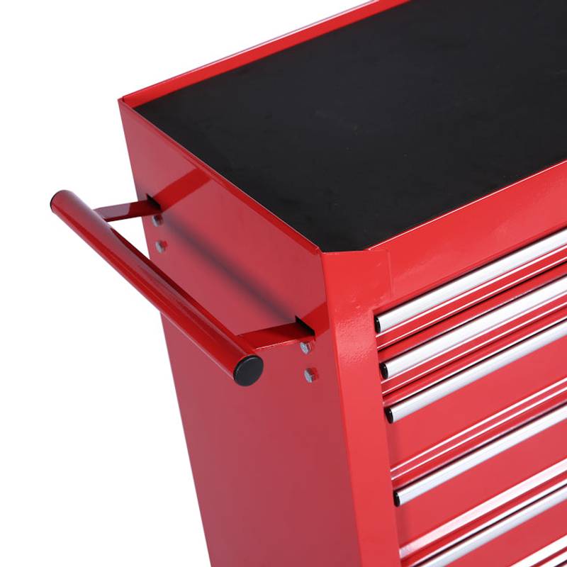 Rolling Red Tool Cart with 7 Drawers