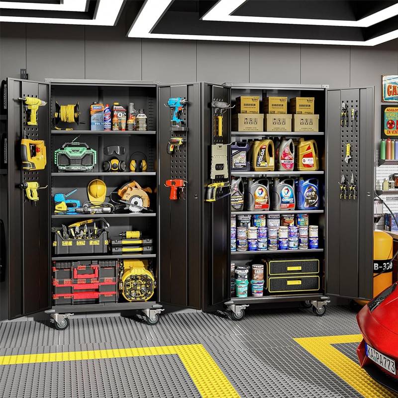 Secure & Stylish Storage Cabinet with Wheels