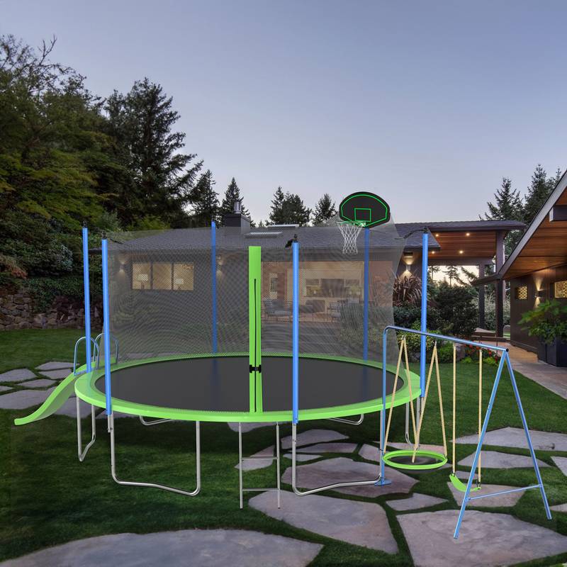 Bounce 'n' Play Trampoline Adventure with Slide and Swing