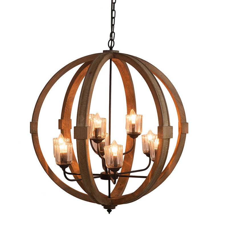 Wooden Glow Chandelier – Stylish Hanging Light for Any Space