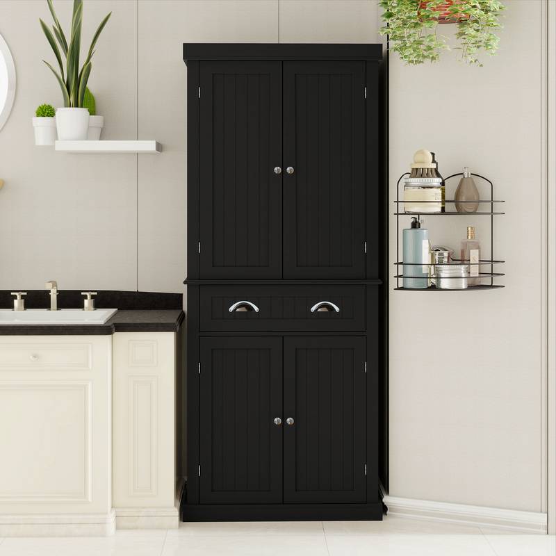 Chic Pantry Cabinet with Custom Shelves