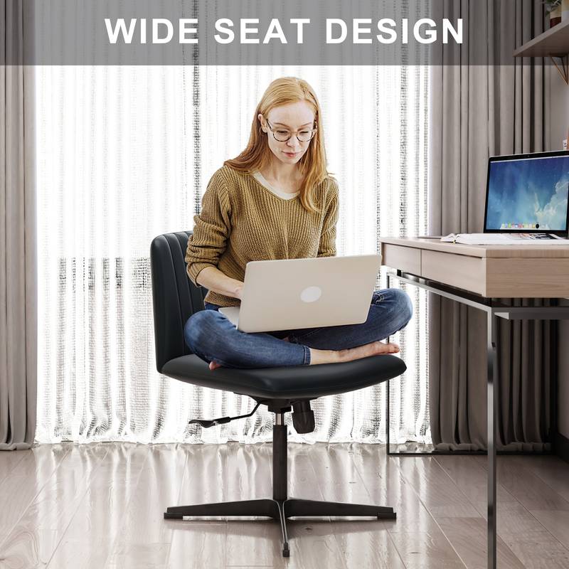 Sleek Black Adjustable Swivel Chair for Home & Office