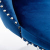 Chic Velvet Swivel Barstools - Set of Two in Blue