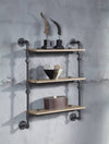 Brantley Oak & Black Wall Rack with Shelves