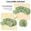 Cozy Green Convertible Sofa Bed with Storage & USB Charging