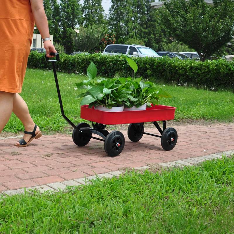 Rugged Red All-Terrain Garden Cart