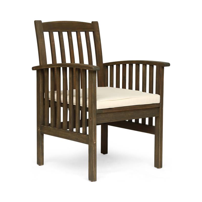 Cozy Acacia Dining Chairs with Cushions - Set of Two