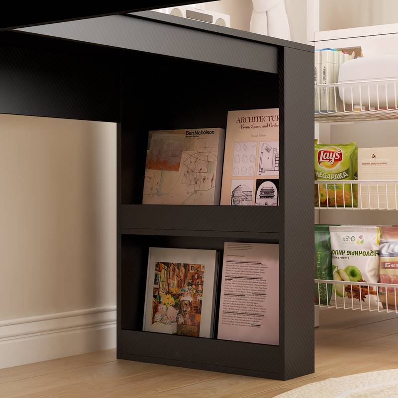 Sleek L-Shaped Desk with Charging and Storage