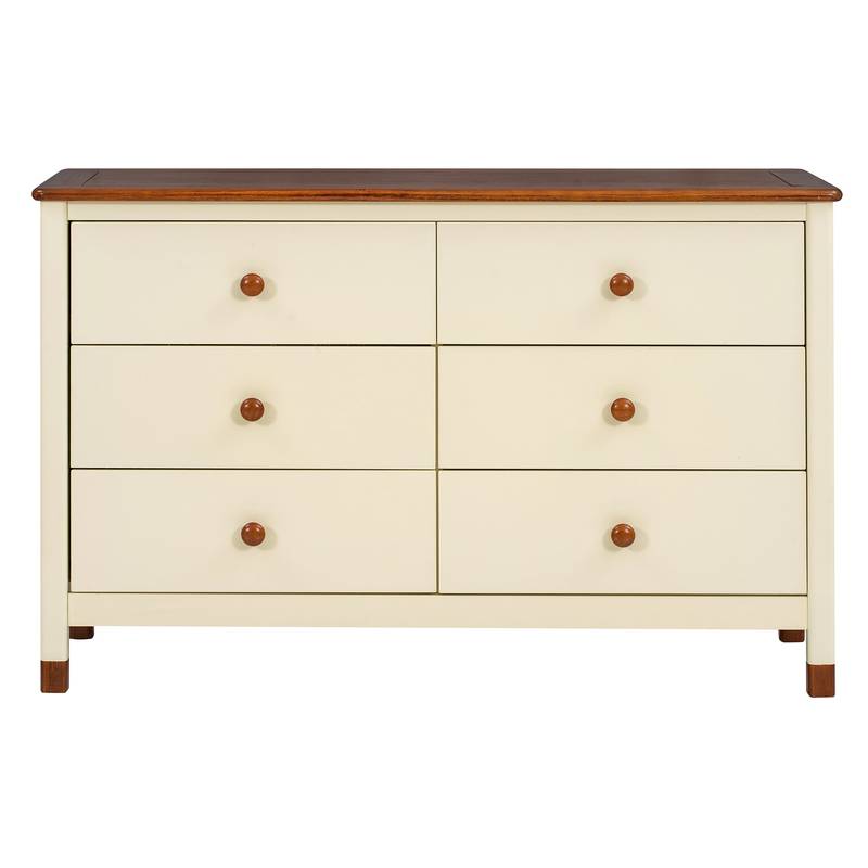 Charming Kids' Storage Dresser in Cream & Walnut