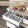 Stylish Kitchen Cart with Wood Top & Easy-Glide Drawers