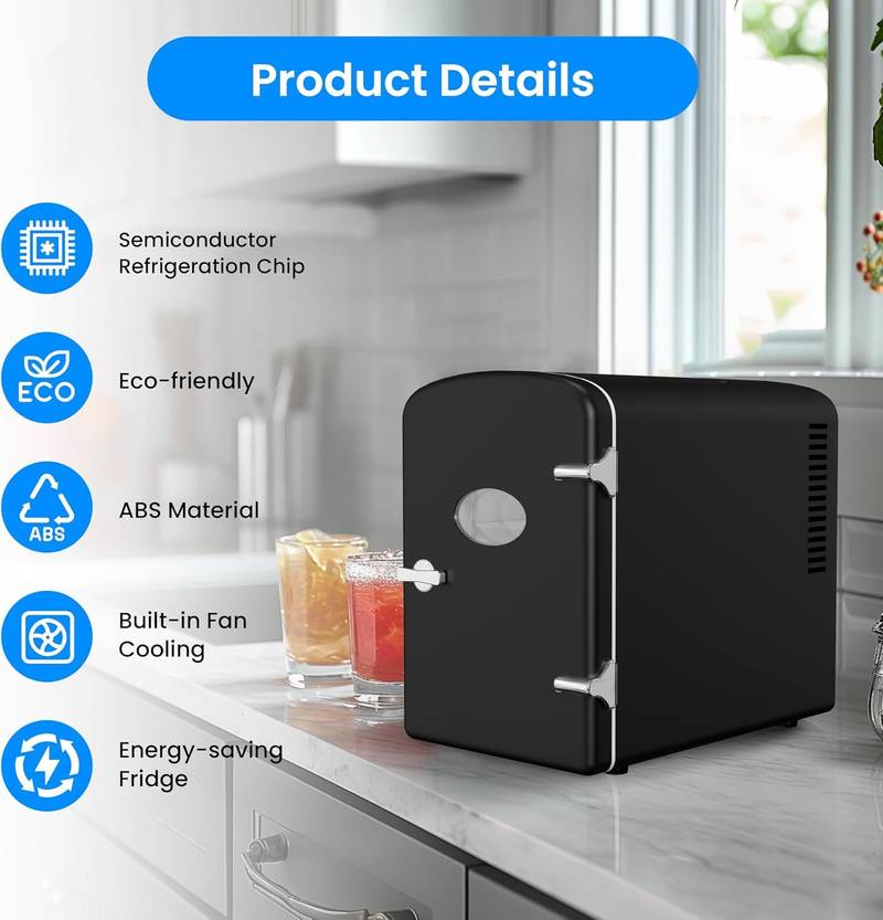 Chill & Warm Mini Fridge with Window - Eco-Friendly & Compact!