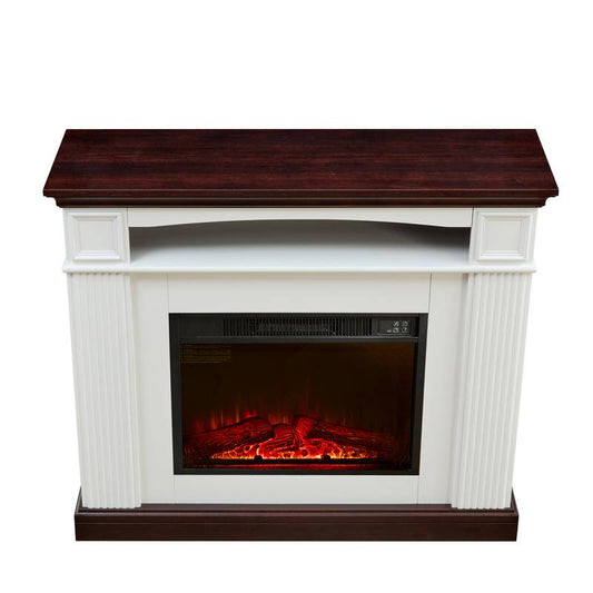 CozyGlow Freestanding Electric Fireplace with Mantel Shelf