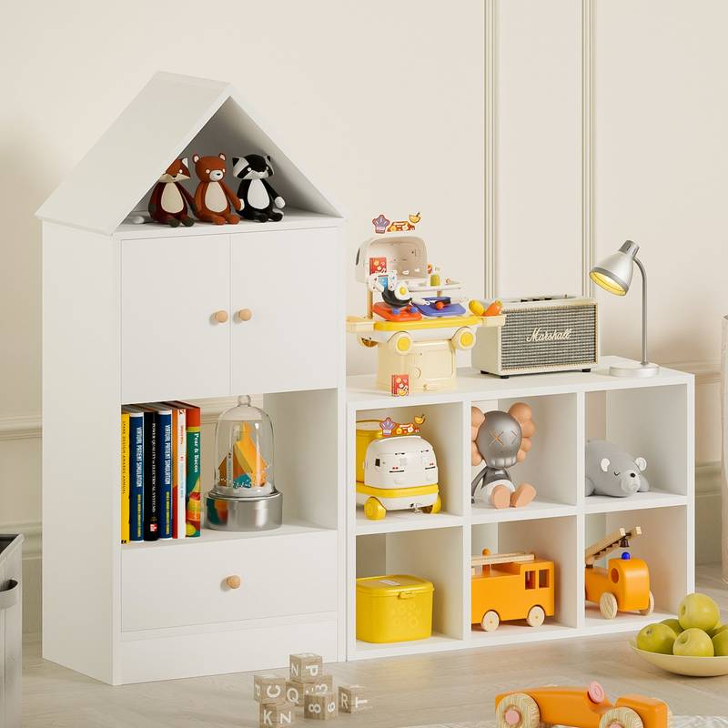 Playful House Bookshelf - Fun & Functional Storage for Kids!
